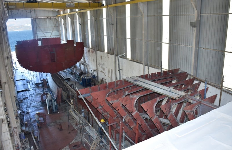 Bateau en train de construire au chantier naval Bodrum Turquie